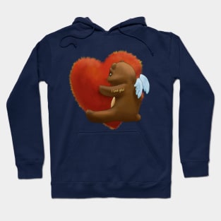 Teddy bear hug heart Hoodie